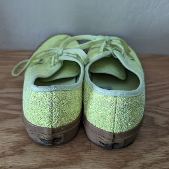 Vans Glitter Neon Green Yellow Ice Cream Low Top Shoes - Picture 5 of 7